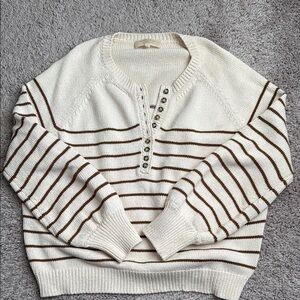 Sezane Leontine Jumper. Ecru/Camel